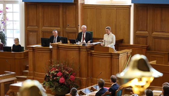 Statsministeren holder åbningstale den 4. oktober 2022. Foto: Statsministeriet