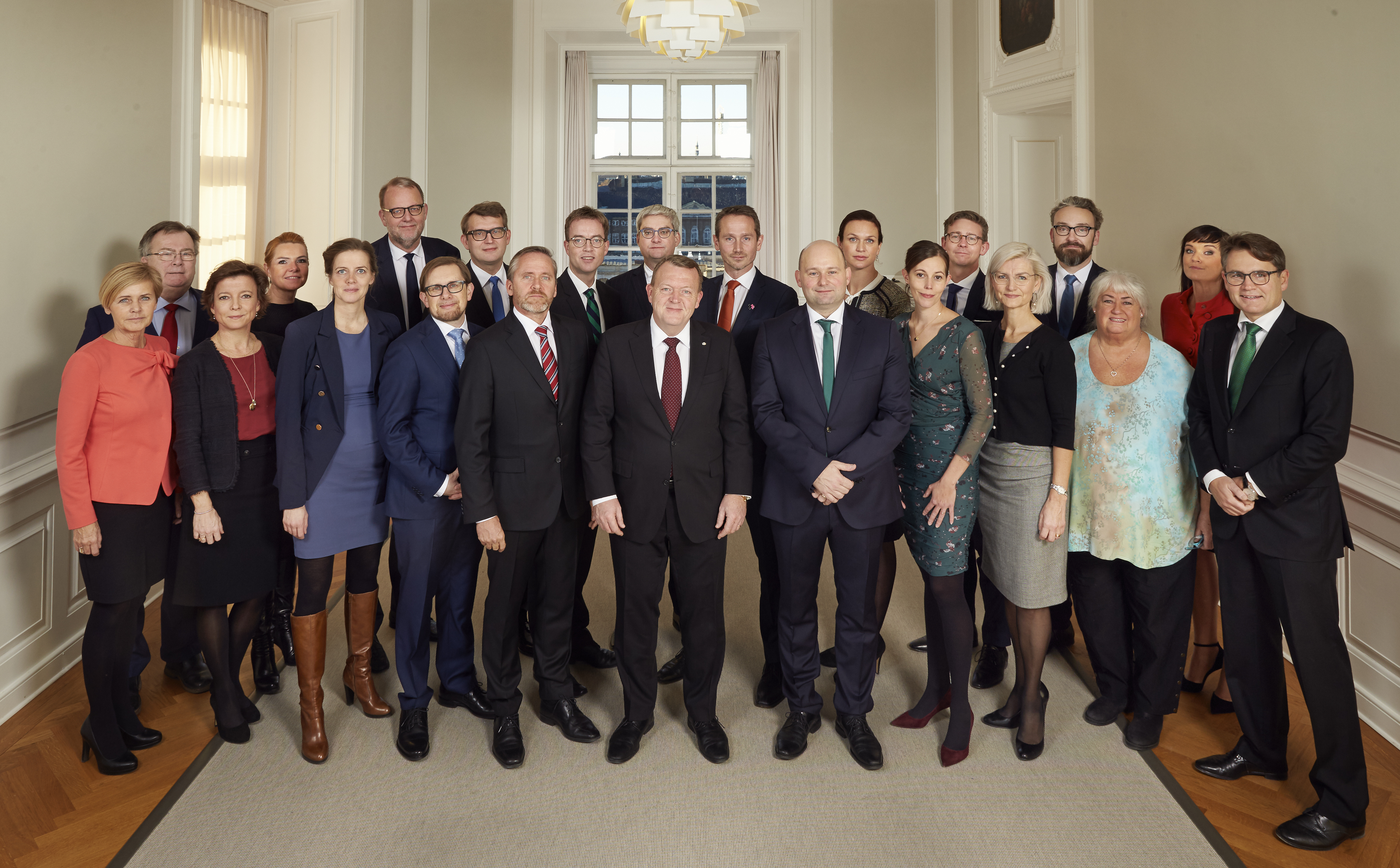 Billede af Regeringen Lars Løkke Rasmussen 3 i forbindelse med præsenationen af ny regering i 2016
